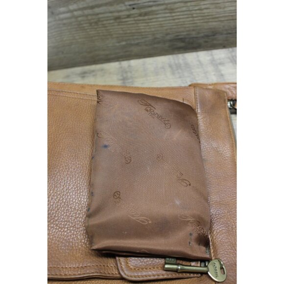 Fossil 1954 women's brown full grain leather crossbody satchel bag - Picture 8 of 16